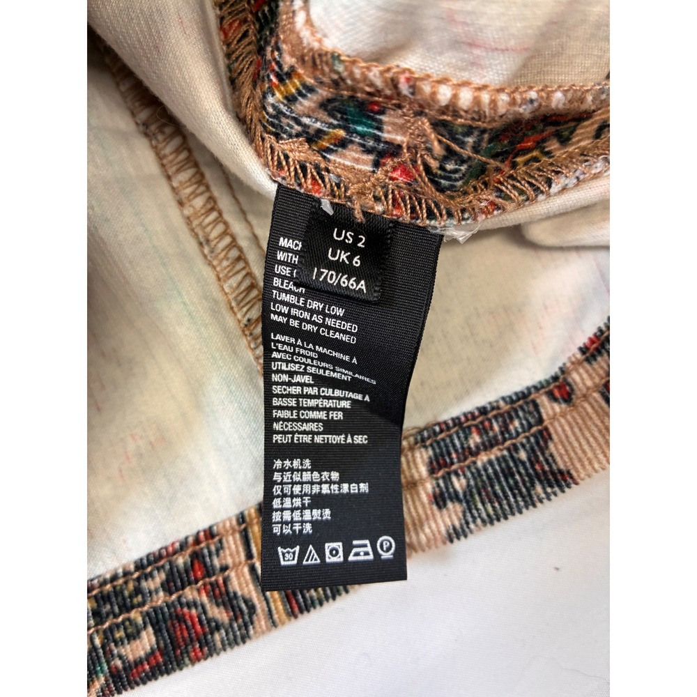 Free People Modern Mini Skirt Whimsigoth Boho Corduroy Tapestry - 2 Multicolor - Picture 5 of 9